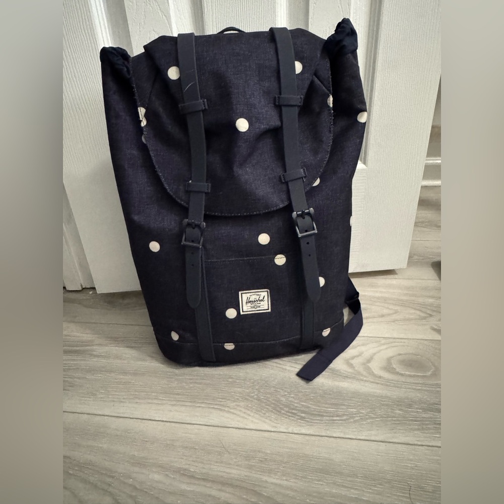 Herschel Supply Company Navy Backpack with White Polka Dots